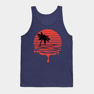 Retro Red Dripping Sunset Tank Top